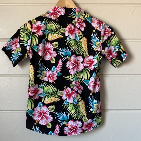 SSLR Big Girl's Floral Button Down Short Sleeve Hawaïïan Shirt Size Large - Picture 4 of 10
